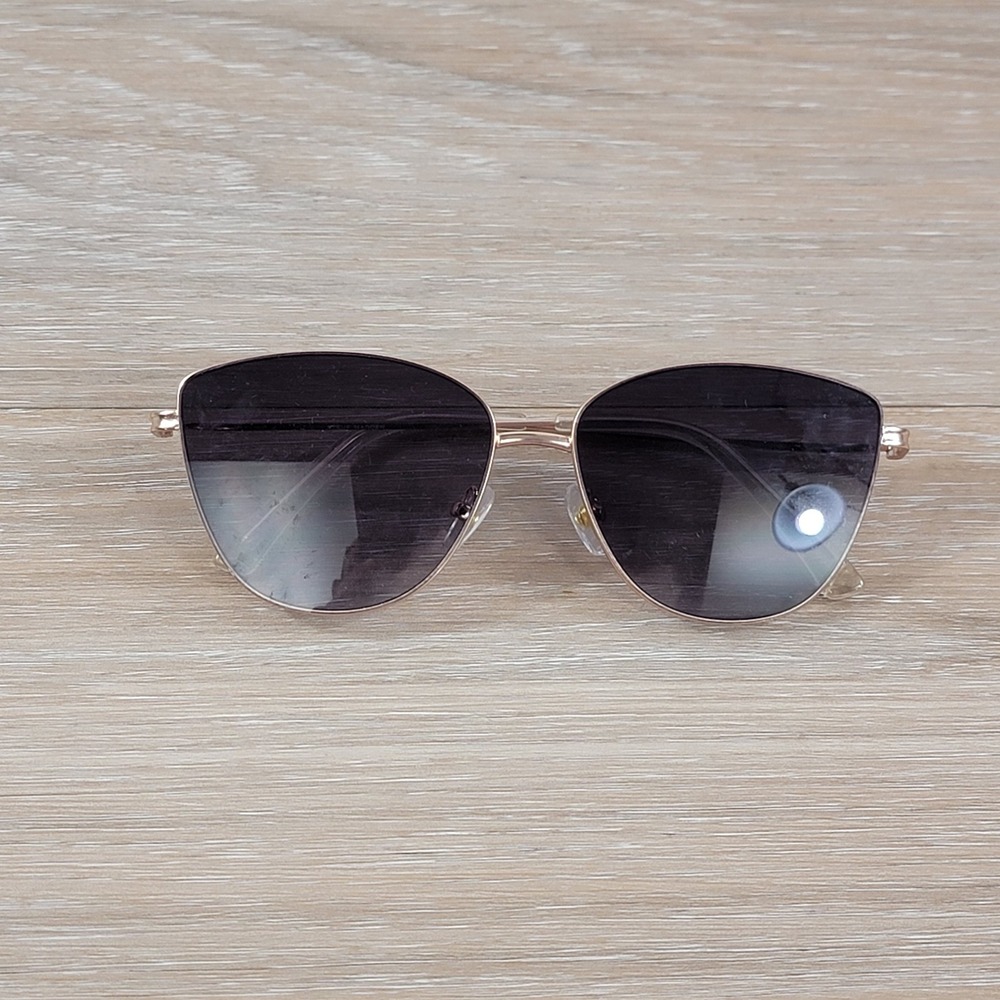 Steve Madden Womens Cat Eye Sunglasses Rose Gold Metal Frame Smoke Gradient Lens - Picture 5 of 7